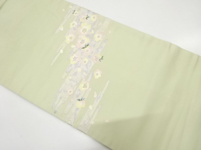 JAPANESE NAGOYA OBI / WOVEN EGASUMI & SAKURA